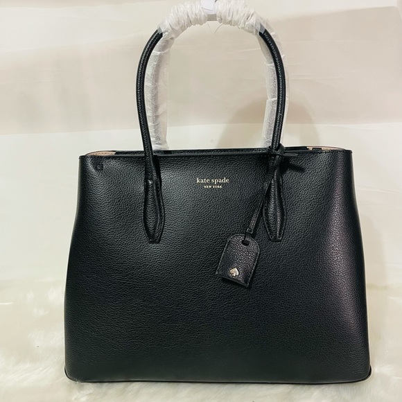 NWT Kate Spade Eva medium black handbag Satchel - Picture 7 of 14